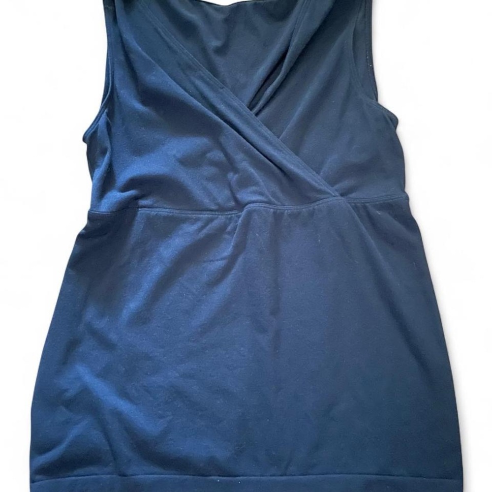 Wolford Navy Sleeveless crossover v neck Top